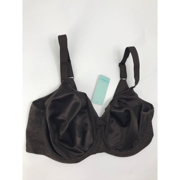 Goddess Yvette Moulded Underwire Satin Lace Bra Brown 38DDD NEW - Picture 3 of 7